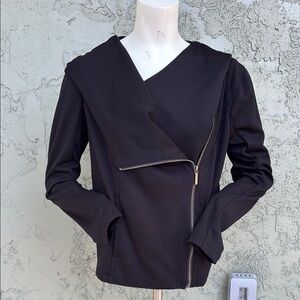 Black DKNY Asymmetrical Zip Jacket